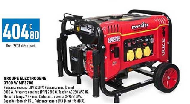 groupe électrogène 3700 w mf3700 mecafer