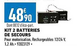 Kit 2 Batteries De Secours