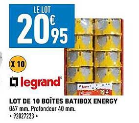 lot de 10 boîtes batibox energy legrand