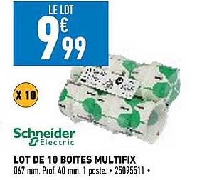 lot de 10 boîtes multifix schneider electric