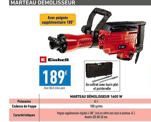 marteau démolisseur 1600 w einhell