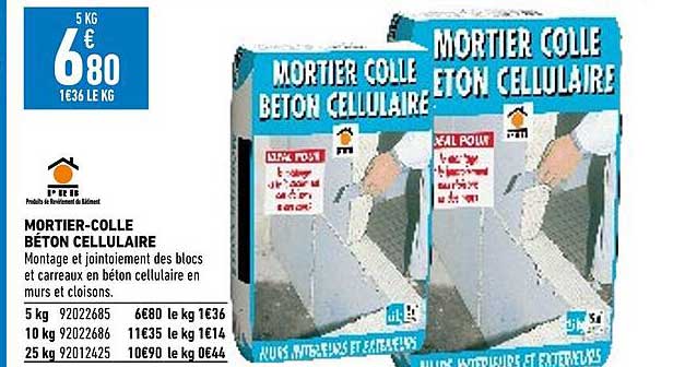 mortier-colle béton cellulaire