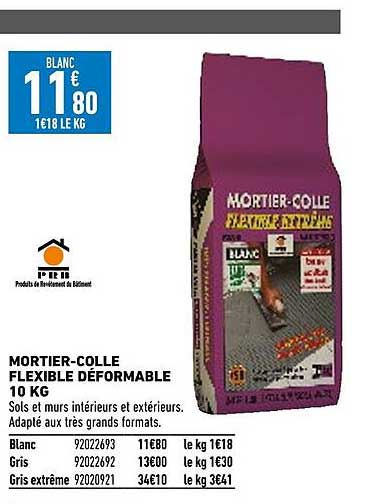 mortier-colle flexible déformable 10 kg