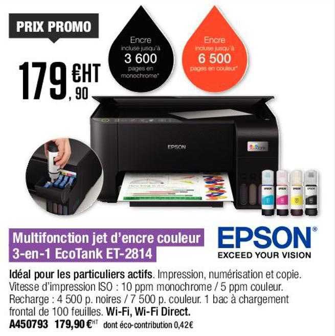 multifonction jet d'encre couleur 3-en-1 ecotank et-2814 epson
