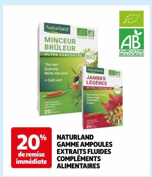 naturland gamme ampoules extraits fluides compléments alimentaires