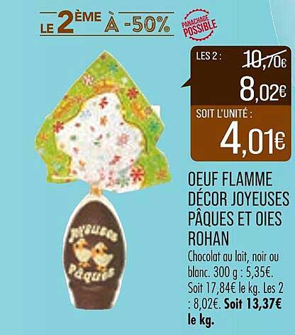 œuf flamme décor joyeuses pâques et oies rohan