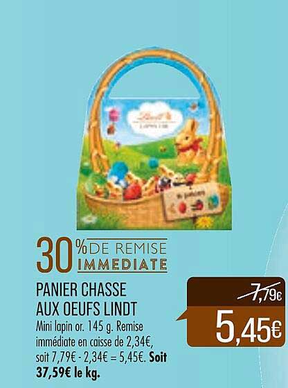 panier chasse aux œufs lindt