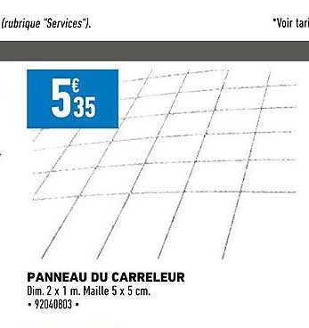 panneau du carreleur