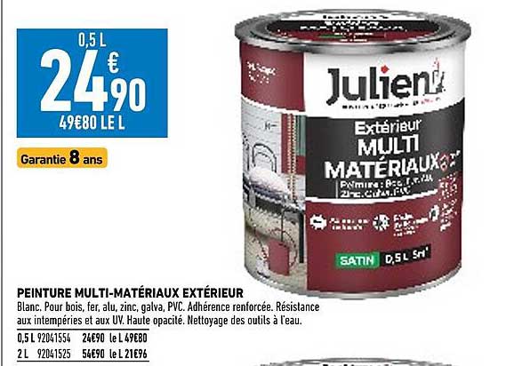 peinture multi-matériaux extérieur julien