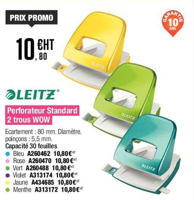 Perforateur Standard 2 Trous Wow Leitz