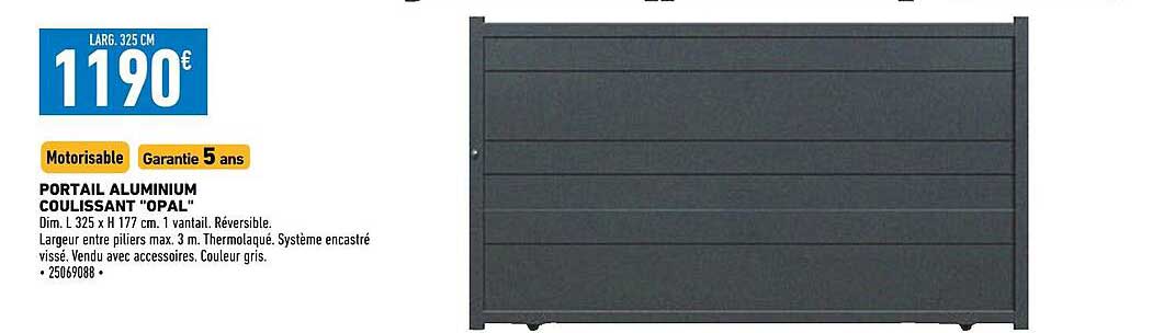 portail aluminium coulissant "opal"