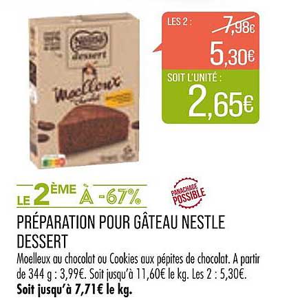 Préparation Pour Gâteau Nestlé Dessert