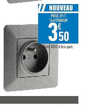 Prise 2p+t 16A Titanium