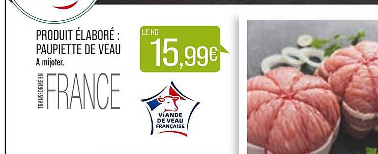 produit élaboré : paupiette de veau