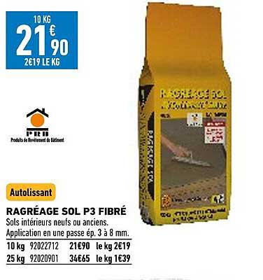 Ragréage Sol P3 Fibré