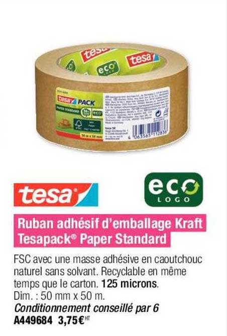 ruban adhésif d'emballage kraft tesapack paper standard tesa