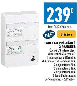 tableau pré-câblé 2 rangées