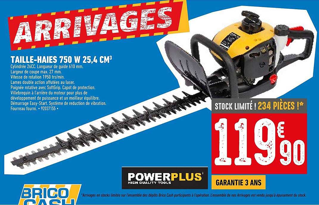 taille-haies 750 w 25,4 cm³ powerplus
