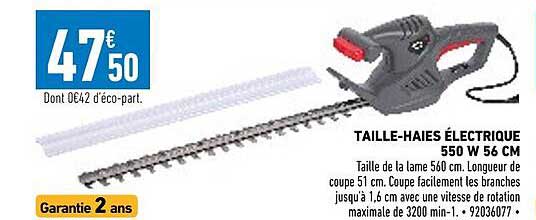 taille-haies électrique 550w 56 cm