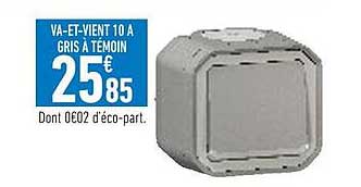 va-et-vient 10A gris à témoin