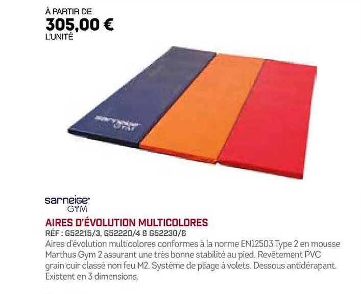 aires d'évolution multicolores sarneige gym