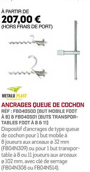 ancrages queue de cochon metalu plast