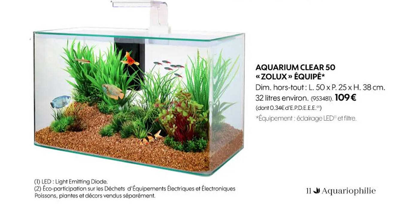 Aquarium Clear 50 «zolux» équipé