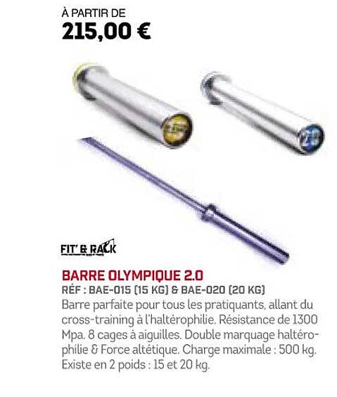 barre olympique 2.0 fit' & rack
