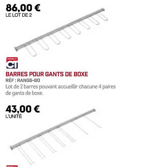 barres pour gants de boxe ct