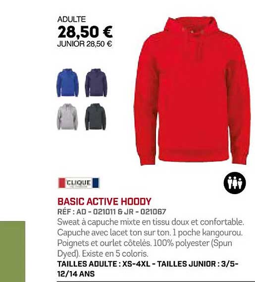 basic active hoody clique