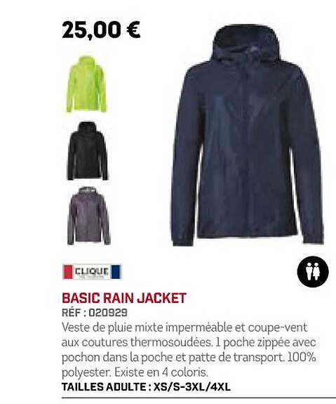 basic rain jacket clique