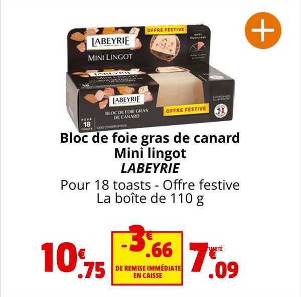 bloc de foie gras de canard mini lingot labeyrie