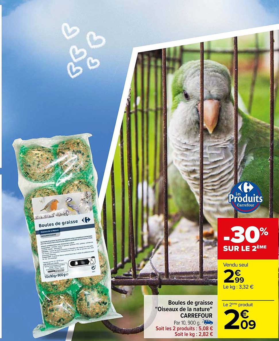 Boules De Graisse "oiseaux De La Nature" Carrefour