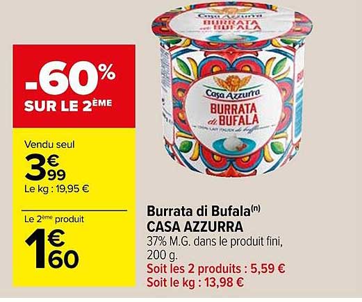 burrata di bufala casa azzurra