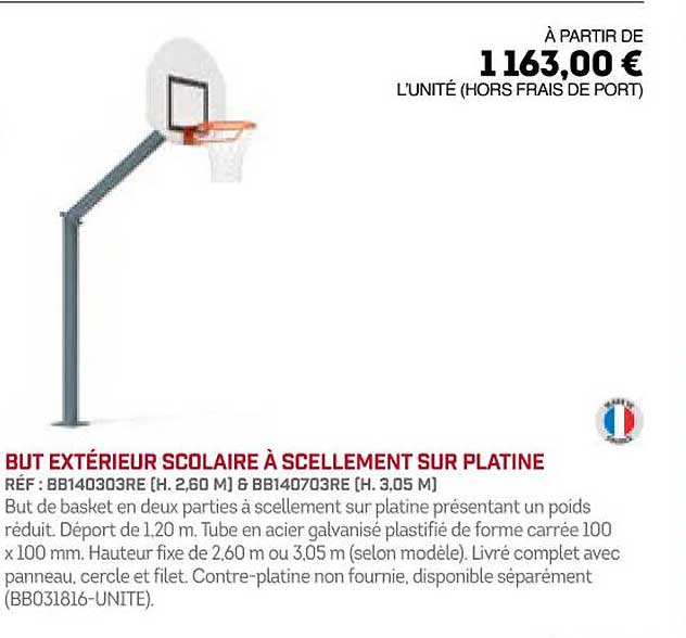 but extérieur scolaire à scellement sur platine