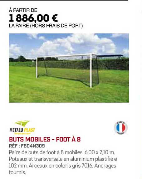 buts mobiles - foot à 8 metalu plast