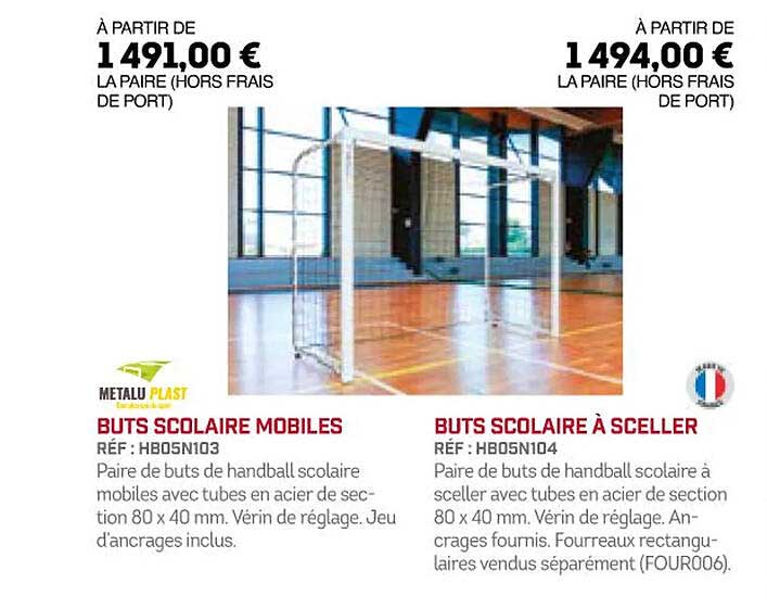 buts scolaire mobiles buts scolaire à sceller metalu plast