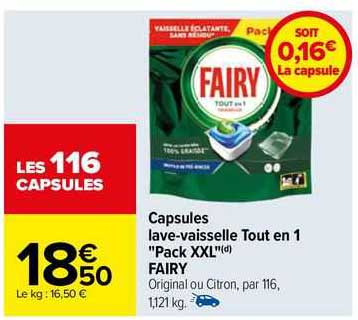 capsules lave-vaisselle tout en 1 "pack xxl" fairy