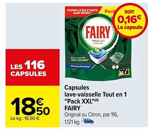 capsules lave-vaisselle tout en 1 "pack xxl" fairy