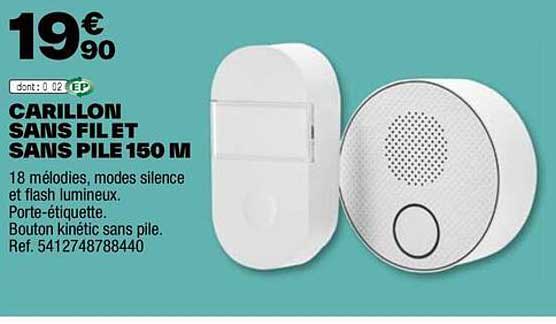 carillon sans fil et sans pile 150 m