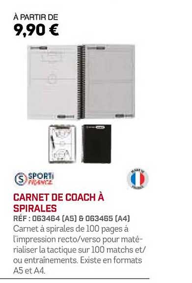 carnet de coach à spirales sporti france