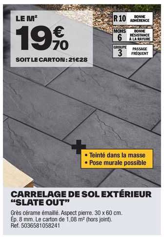 carrelage de sol extérieur "slate out"