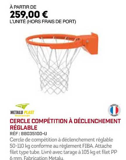 cercle compétition é déclenchement réglable metalu plast