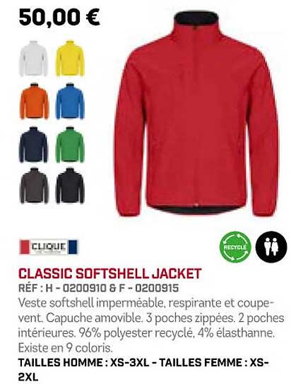 classic softshell jacket clique