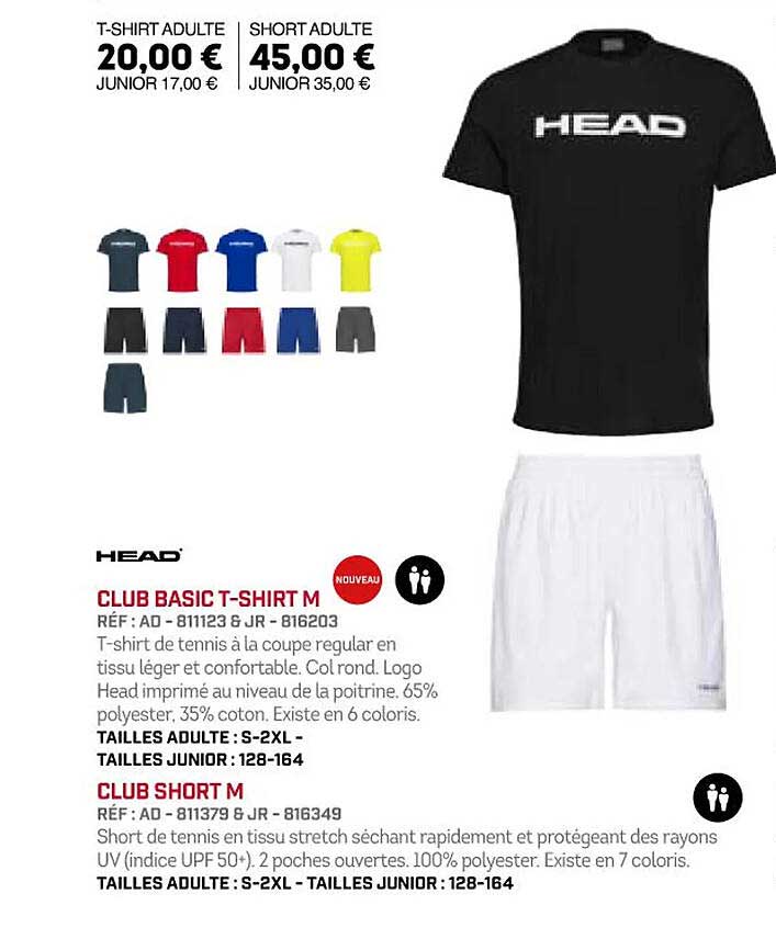 club basic t-shirt m club short m head