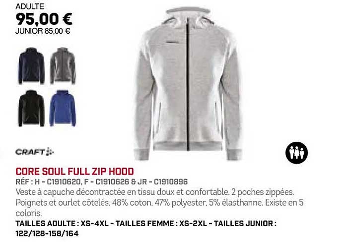 core soul full zip hood craft