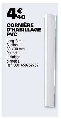 cornière d'habillage pvc