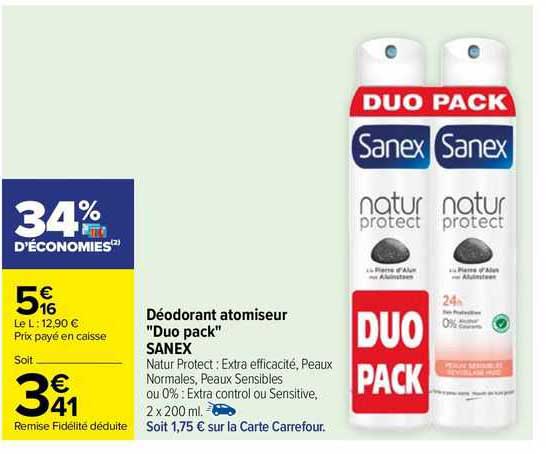 Déodorant Atomiseur "duo Pack" Sanex