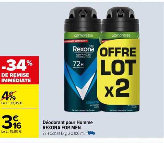 déodorant pour homme rexona for men