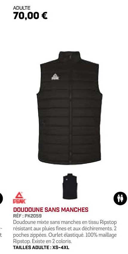 doudoune sans manches peak